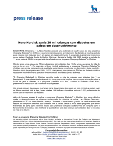Novo Nordisk apoia 20 mil crianças com diabetes em