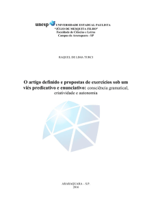 O artigo definido e propostas de exercícios sob um viés predicativo