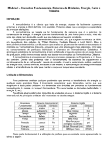 Conceitos Fundamentais, Sistemas de Unidades, Energia, Calor e