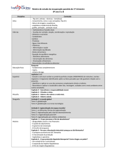 Roteiro de estudo da recuperação paralela do 1º trimestre 8º ano A