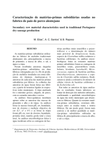 Caracterização de matérias-primas subsidiárias usadas no fabrico