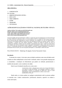 AÇÕES DE DIVULGAÇÃO DO 41º FESTIVAL NACIONAL DE TEATRO