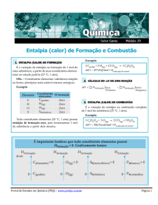 DH de Formação e Combustão - Portal de Estudos em Química