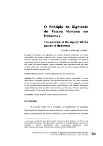 O Princípio da Dignidade da Pessoa Humana em Habermas