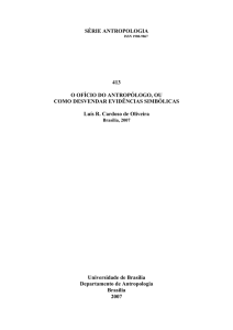 O Ofício do Antropólogo, ou como desvendar evidências simbólicas