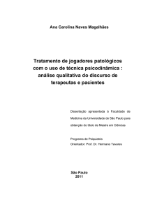 Tratamento de jogadores patológicos com o uso de técnica