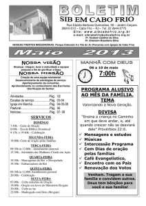 PROGRAMA ALUSIVO AO MÊS DA FAMÍLIA. TEMA DIVISA