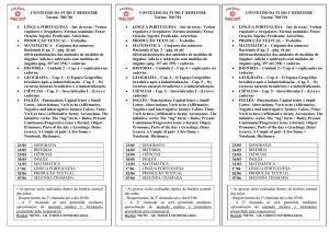 CONTEÚDO DA P1 DO 2º BIMESTRE Turma: 700/701 • LÍNGUA