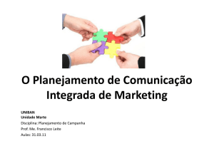 Planej. de Comunicação Integrado de Marketing
