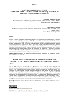 artigo os sentidos da dimensão técnica: abordagem sobre a