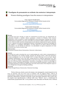 Paradigmas do pensamento no ocidente: das essências à