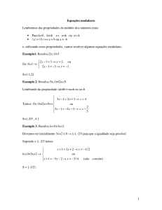 Equações e inequações modulares