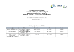 Lista de Deferidos e Indeferidos Circo