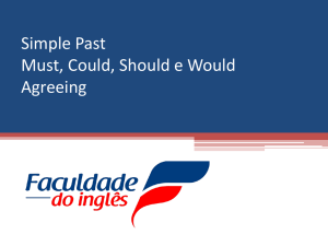 Simple Past Must, Could, Should e Would Agreeing