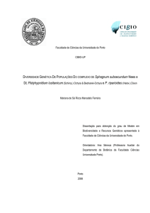 DIVERSIDADE GENÉTICA DE POPULAÇÕES DO COMPLEXO DE