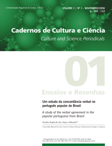 Um estudo da concordância verbal no português popular do Brasil