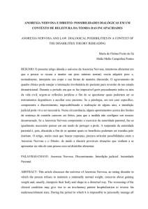 ANOREXIA NERVOSA E DIREITO: POSSIBILIDADES DIALÓGICAS