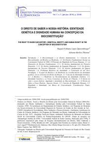 o direito de saber a nossa história: identidade genética e dignidade