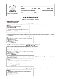 Lista de Exercícios 2 - PROF. RICARDO HONDA