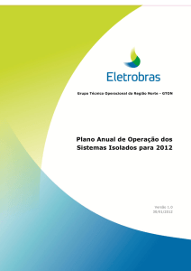 Plano Anual de Operação dos Sistemas Isolados para 2012