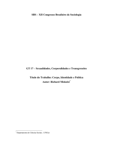 Corpo e Identidade Social - Sociedade Brasileira de Sociologia