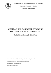 medição das características de um painel solar fotovoltaico