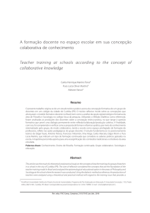 A formação docente no espaço escolar em sua concepção