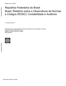 República Federativa do Brasil Brasil: Relatório sobre a