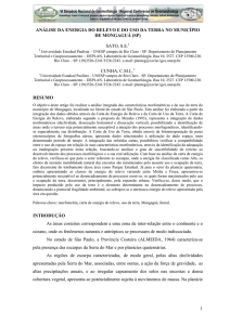 1 ANÁLISE DA ENERGIA DO RELEVO E DO USO DA TERRA NO