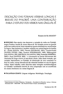 descrição pas formas verbais longas e