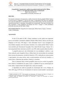 Geografia da Comunicação: análise da produção