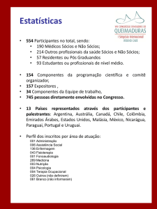 Estatísticas - X Congresso Brasileiro de Queimaduras