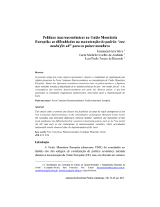 Políticas macroeconômicas na União Monetária Européia: as