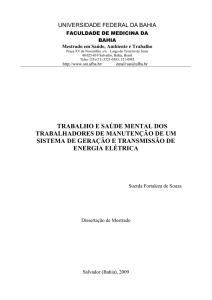 trabalho e saúde mental dos trabalhadores de manutenção de um