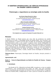 Fisioterapia a importância na estratégia saúde da família.–