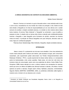 a ciência geográfica no contexto da discussão ambiental