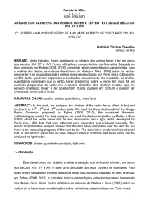 análise dos clusters dos verbos haver e ter em textos dos séculos