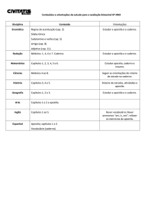 Conteúdos e orientações de estudo para a avaliação bimestral 6º