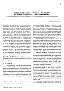 o uso das técnicas de comunicação terapêutica na