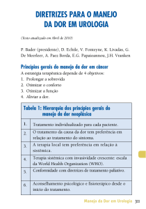 diretrizes para o manejo da dor em urologia