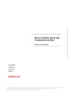 Banco de Dados Oracle 10g: Fundamentos de SQL I