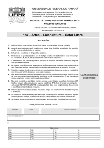 114 – Artes – Licenciatura – Setor Litoral - NC