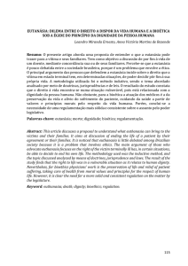 115 eutanásia: dilema entre o direito a dispor da vida humana e a