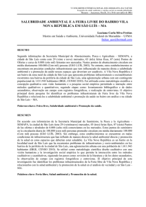 SALUBRIDADE AMBIENTAL E A FEIRA LIVRE DO