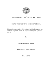 Opção Verbal para o Ensino da Língua