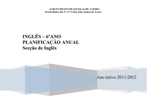 Inglês 6º ano - Agrupamento de Escolas de Aveiro