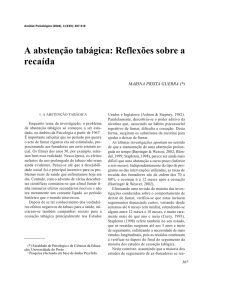 A abstenção tabágica: Reflexões sobre a recaída