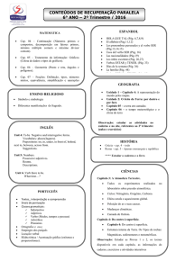 CONTEÚDOS DE RECUPERAÇÃO PARALELA 6° ANO – 2º