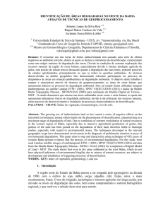 IDENTIFICAÇÃO DE ÁREAS DEGRADADAS NO OESTE DA BAHIA