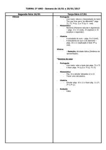 TURMA: 5º ANO - Semana de 16/01 a 20/01/2017 Segunda